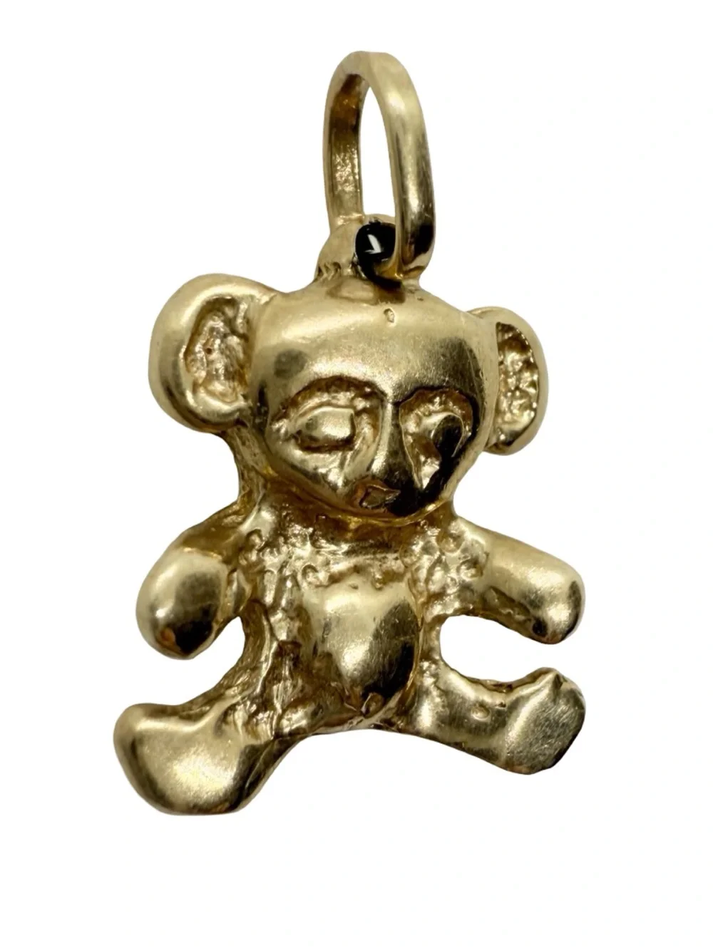 Gold Teddy Bear Pendant for Kids - Cute Charm Necklace